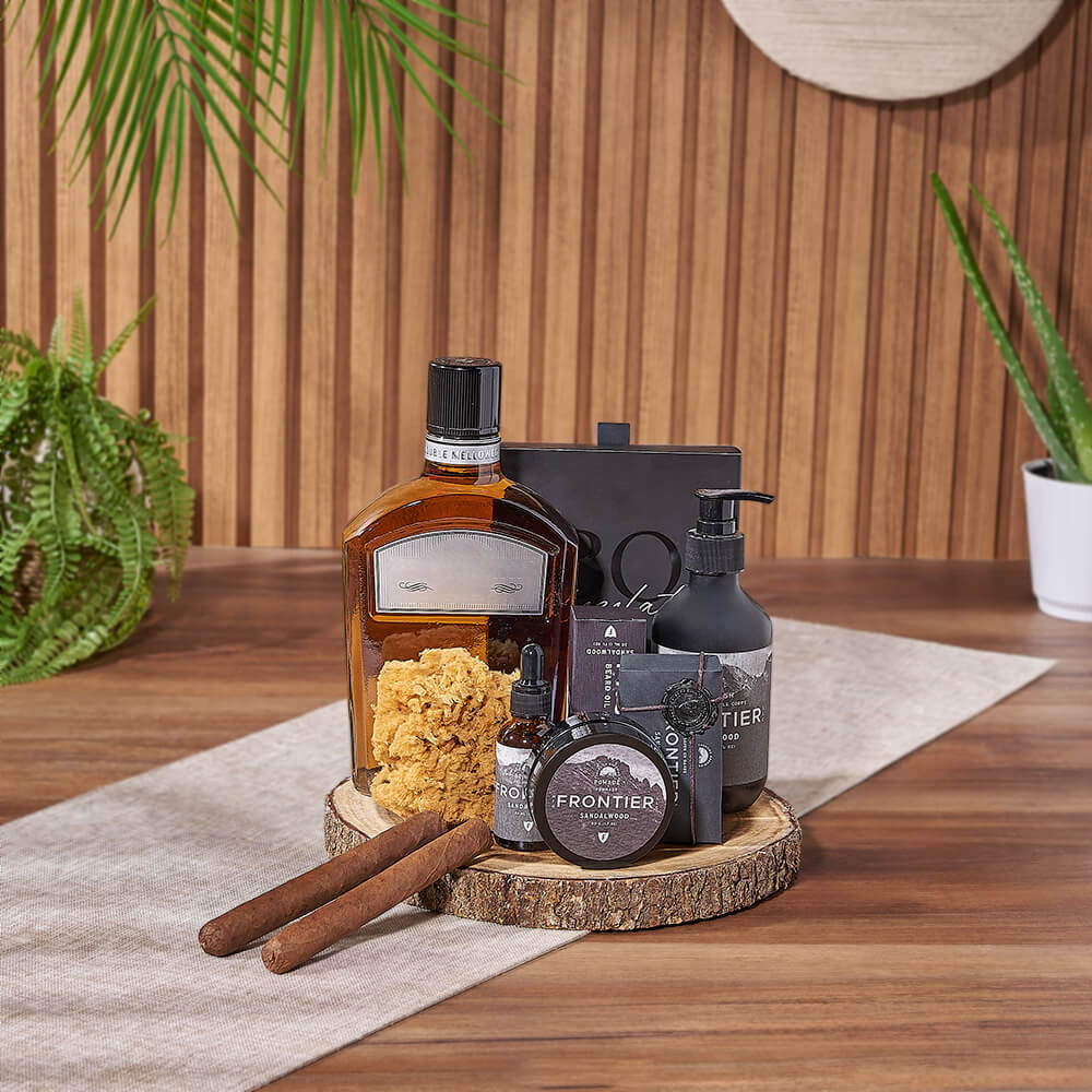 Sandalwood Spa & Spirits Gift Set, liquor gift, liquor, spa gift, spa, Montreal delivery
