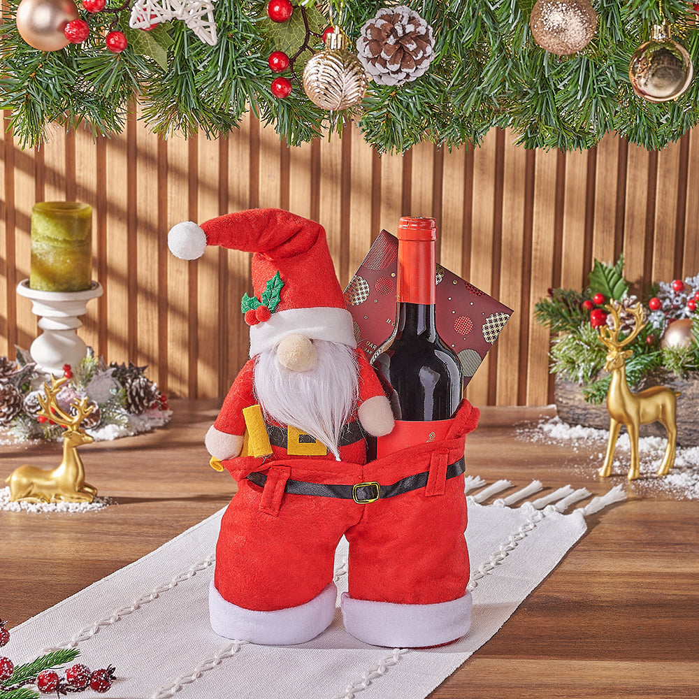 Santa Plush Wine Set – how the gift is presented