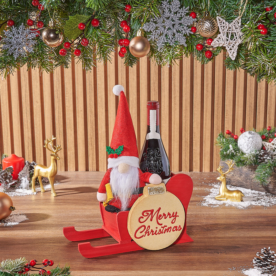 Santa’s Special Treats Gift Set, wine gift, wine, cookie gift, cookie, Christmas gift, Christmas, Montreal delivery