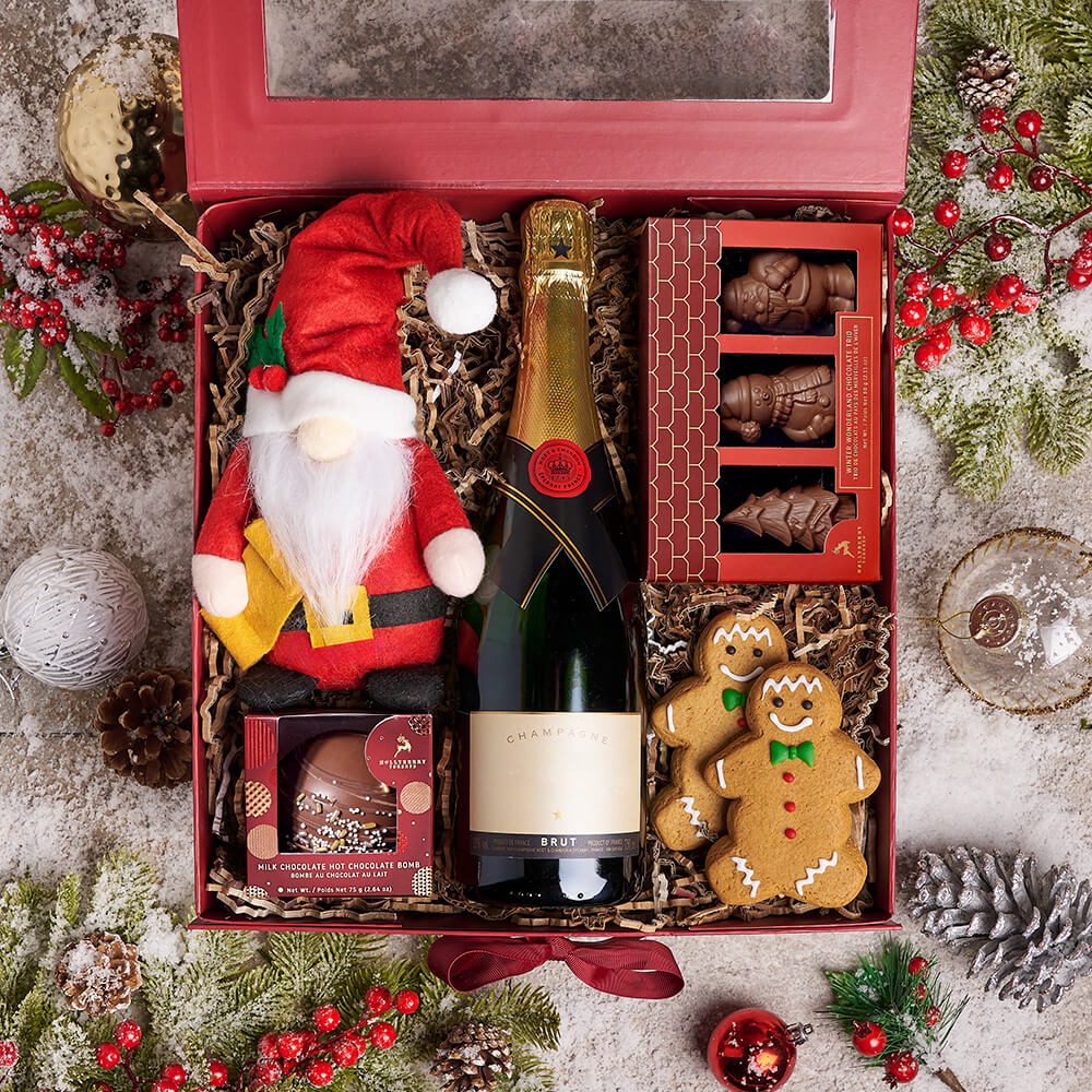 Santa's Sweet Choice with Champagne, champagne gift, champagne, sparkling wine gift, sparkling wine, gourmet gift, gourmet, christmas gift, christmas, holiday gift, holiday - Montreal Delivery