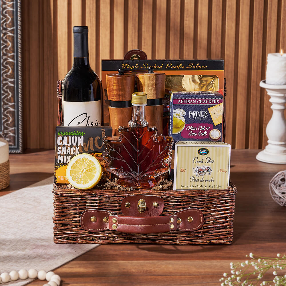 Seafood Wonder & Wine Gift Set, wine gift, wine, seafood gift, seafood, salmon gift, salmon, Montreal delivery