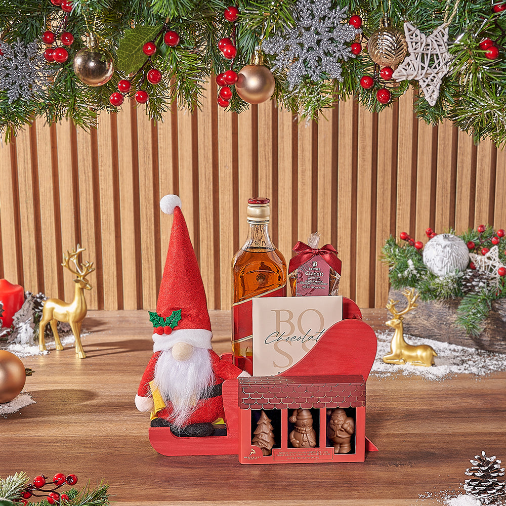 Spirits &amp; Sleighing Gift Set, Christmas gift, Christmas, liquor gift, liquor, chocolate gift, chocolate, Montreal delivery
