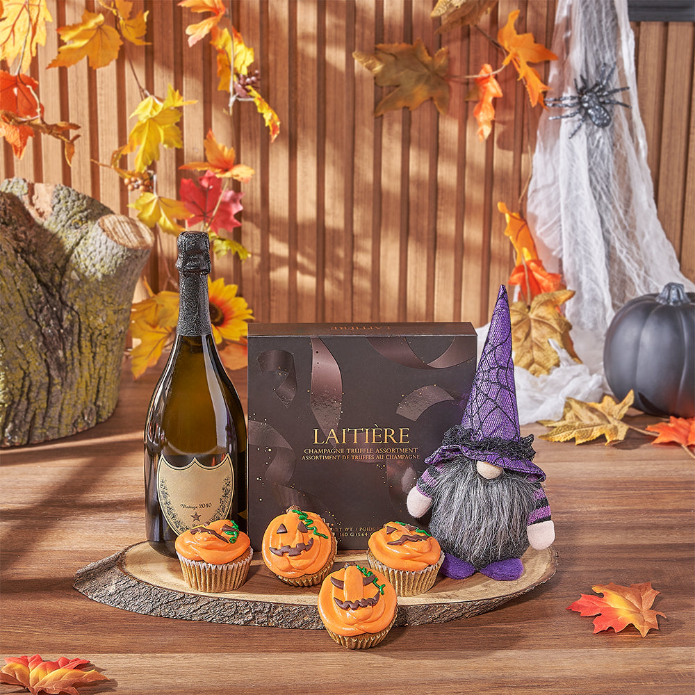 Spooky Champagne &amp; Cupcake Gift Set, champagne gift, champagne, sparkling wine gift, sparkling wine, cupcake gift, cupcake, halloween gift, halloween, Montreal delivery