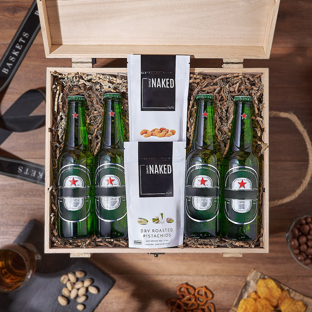Superb Beer &amp; Nuts Gift Crate, beer gift, beer, nuts gift, nuts, Montreal delivery
