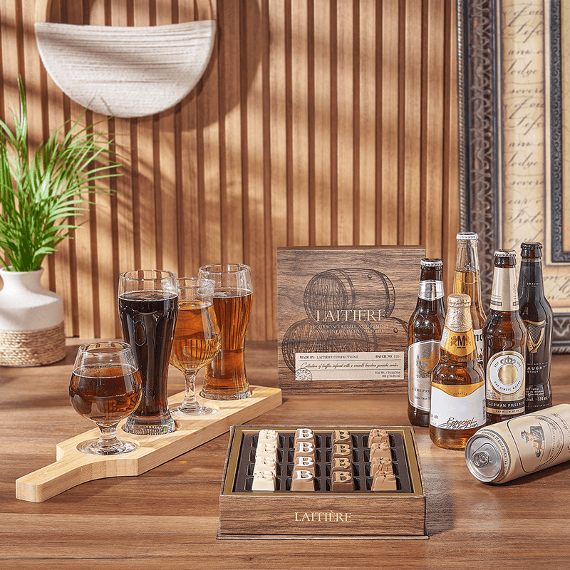 Sweet Truffle & Beer Flight, beer flight gift, beer flight, beer gift, beer, chocolate gift, chocolate, Montreal delivery
