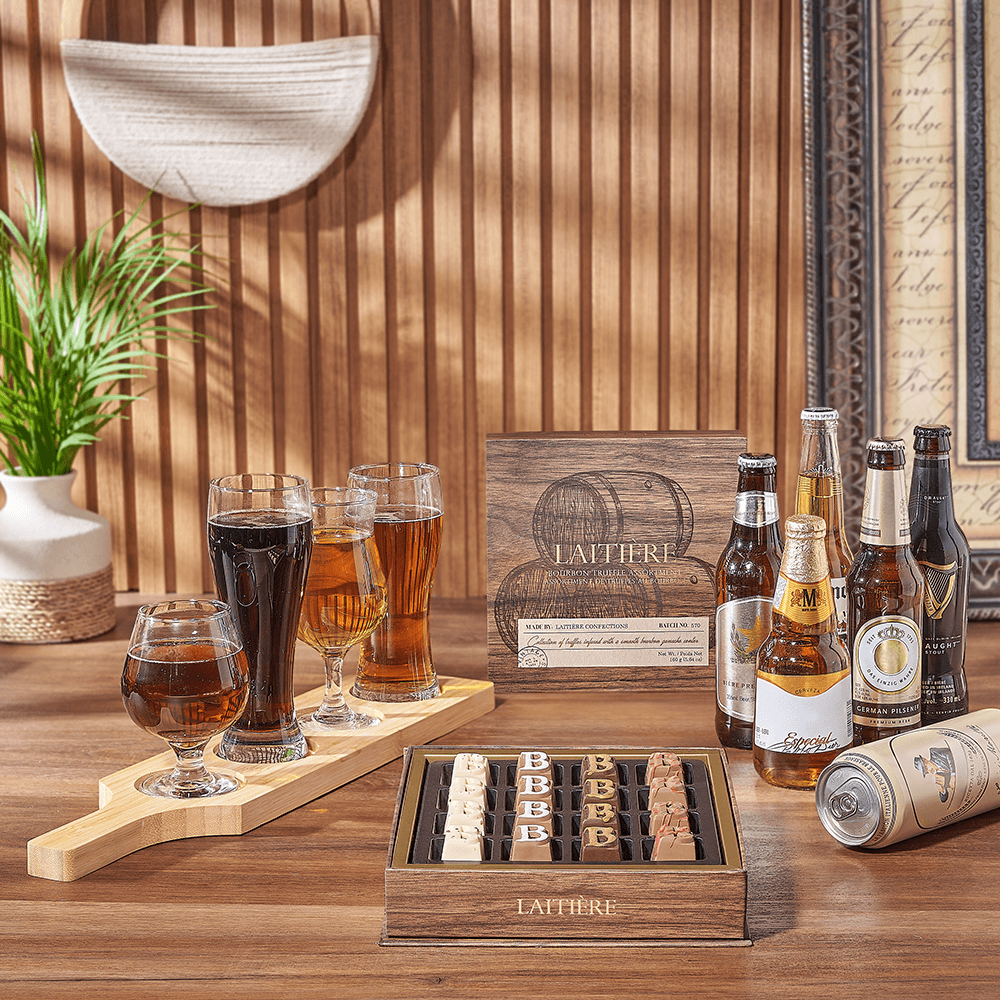 Sweet Truffle & Beer Flight, beer flight gift, beer flight, beer gift, beer, chocolate gift, chocolate, Montreal delivery