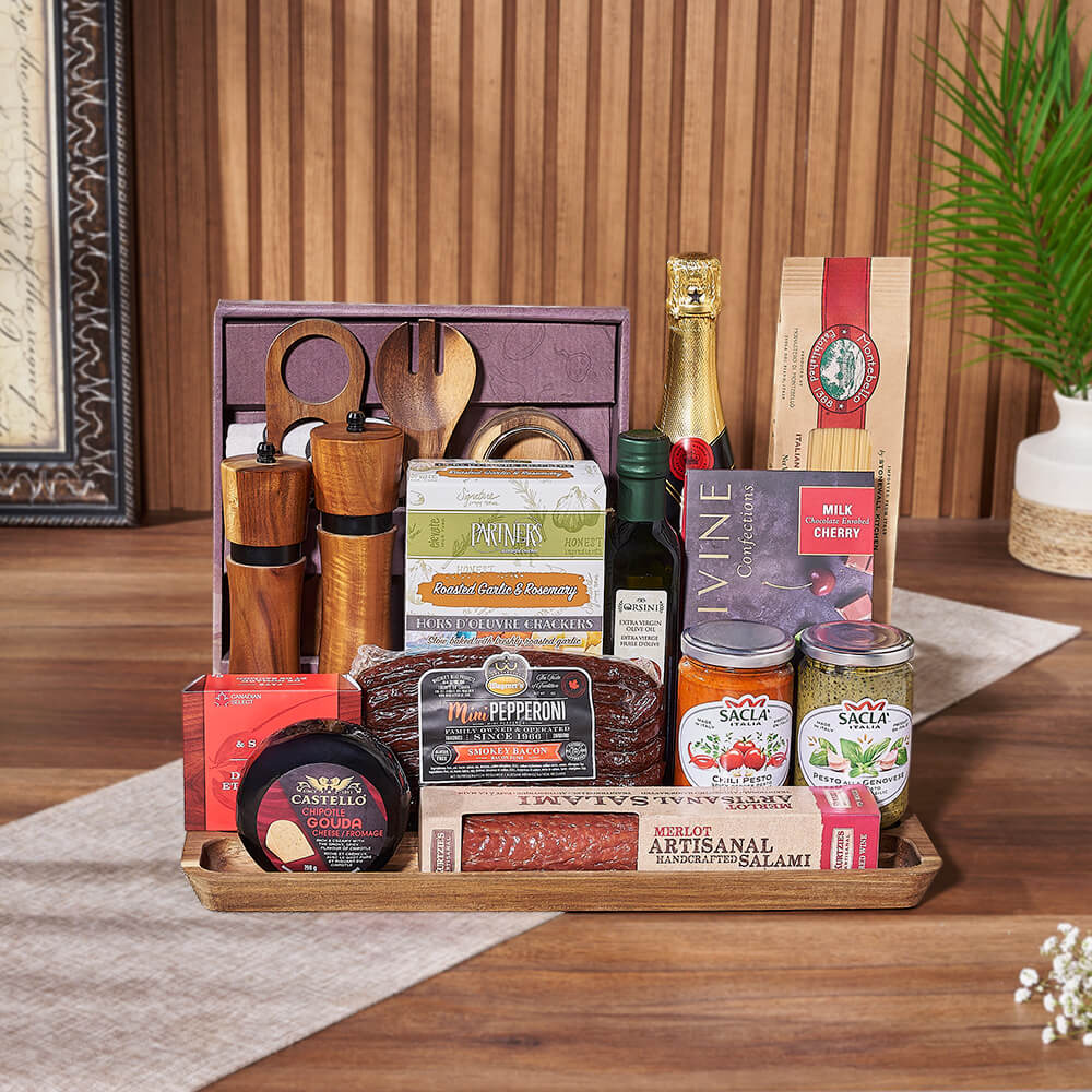 Tastes of Italy &amp; Champagne Gift Set, champagne gift, champagne, sparkling wine gift, sparkling wine, pasta gift, pasta, Montreal delivery