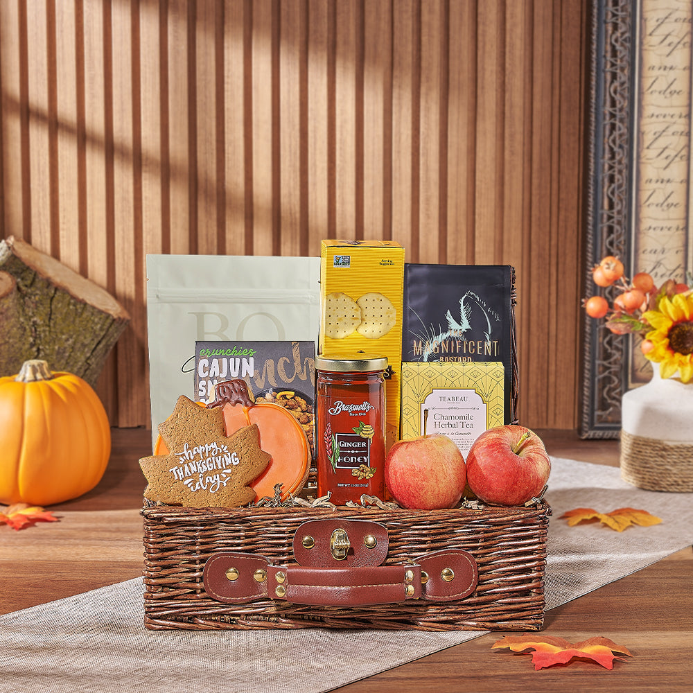 Thanksgiving Fruit &amp; Snacks Bounty, thanksgiving gift, thanksgiving, cookie gift, cookie, tea gift, tea, Montreal delivery
