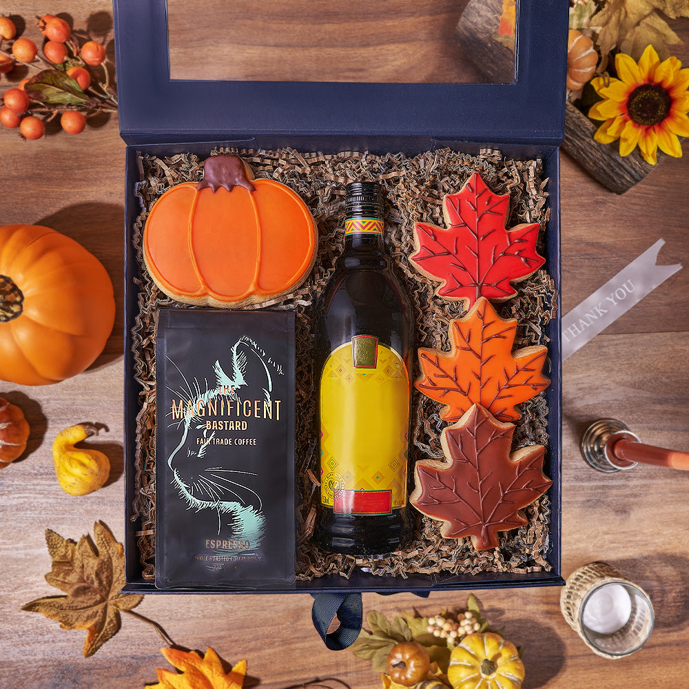 Thanksgiving Spirits &amp; Coffee Gift, coffee gift, coffee, liquor gift, liquor, thanksgiving gift, thanksgiving, cookie gift, cookie, Montreal delivery