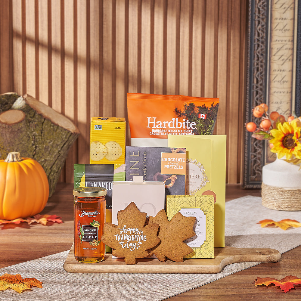 Thanksgiving Tea &amp; Treat Gift, thanksgiving gift, thanksgiving, tea gift, tea, chocolate gift, chocolate, cookie gift, cookie, Montreal delivery
