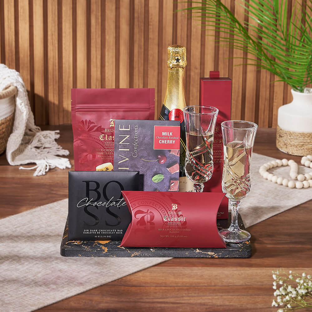 The Luxurious Champagne Gift Set, champagne gift, champagne, sparkling wine gift, sparkling wine, chocolate gift, chocolate, Montreal delivery
