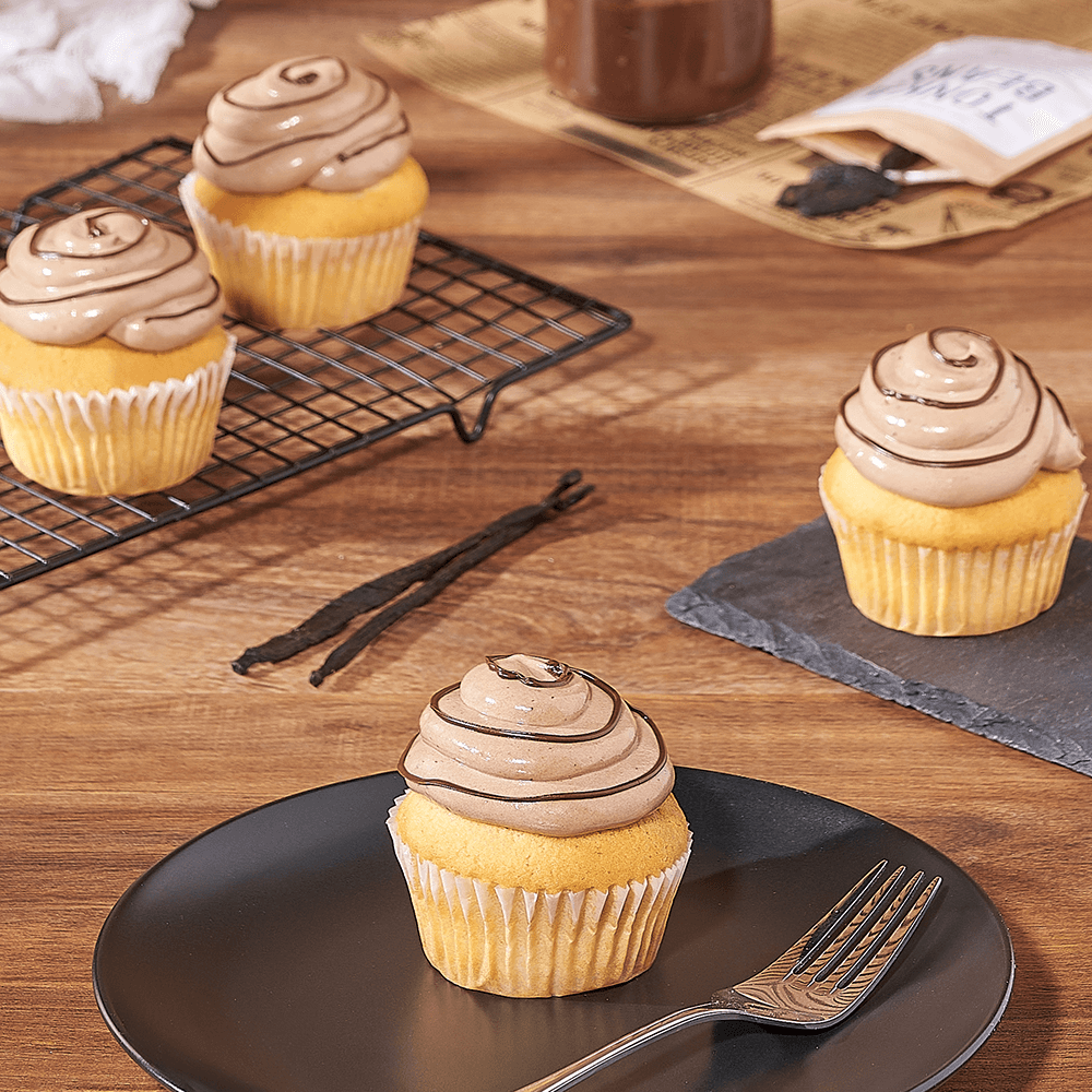 Vanilla & Hazelnut Cupcakes, cupcake gift, cupcake, dessert gift, dessert