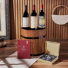 Wine Barrel Gift Set, wine gift, wine, wine trio gift, wine trio, chocolate gift, chocolate, Montreal delivery