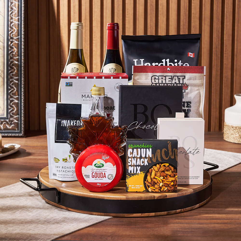 Wine & Cheese Platter Gift Set, wine gift, wine, cheese gift, cheese, wine duo gift, wine duo, snack gift, snack, Montreal delivery