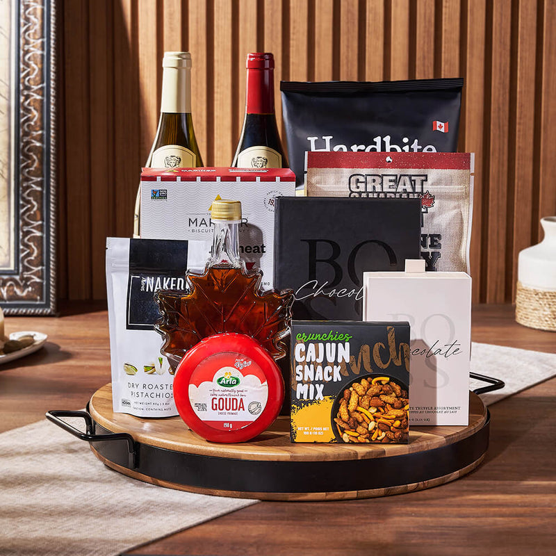 Wine & Cheese Platter Gift Set, wine gift, wine, cheese gift, cheese, wine duo gift, wine duo, snack gift, snack, Montreal delivery