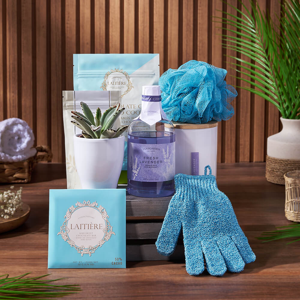 Wonder & Warmth Spa Gift Crate, spa gift, spa, bath & body gift, bath & body - Montreal Delivery