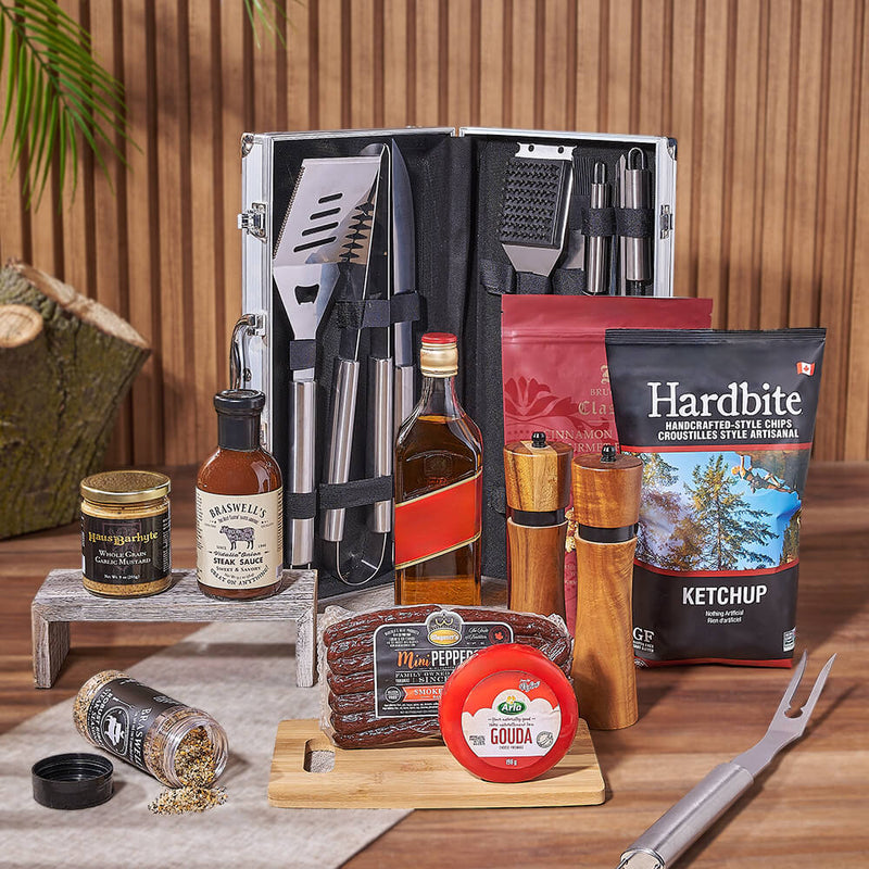 Zesty Barbeque Grill Gift Set with Liquor, liquor gift, liquor, grill gift, grill, Montreal delivery