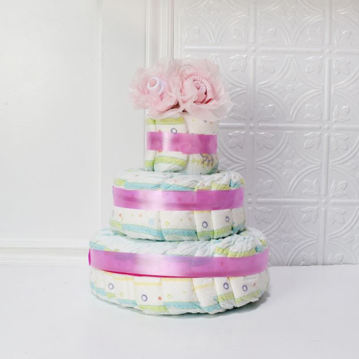 3-Tier Baby Girl Cake – how the gift is presented