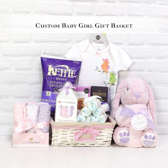 Custom Baby Girl Gift Basket from Montreal Baskets - Baby Gift Basket - Montreal Delivery