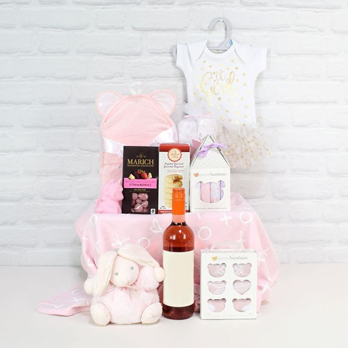 New Baby Girl Gift Basket Grand Essentials