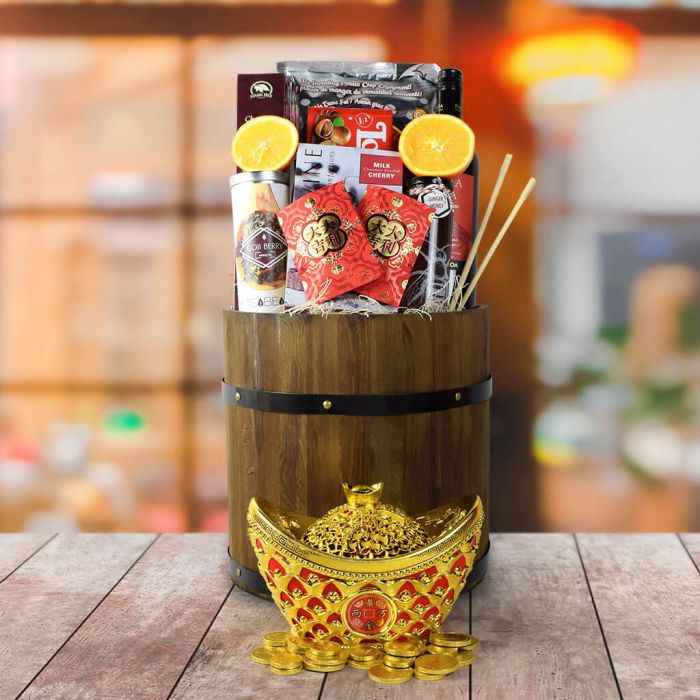 Everlasting Fortune &amp; Festive Wishes Gift Basket from Montreal Baskets - Gourmet Gift Basket - Montreal Delivery