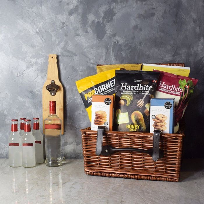 Hockey Night Shots &amp; Coolers Basket from Montreal Baskets -Montreal Delivery
