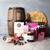 "Kosher Raspberry Sweets & Treats Set" A bottle of Kosher Wine and  Gourmet Rasberry Themed Food from Montreal Baskets - Montreal Delivery