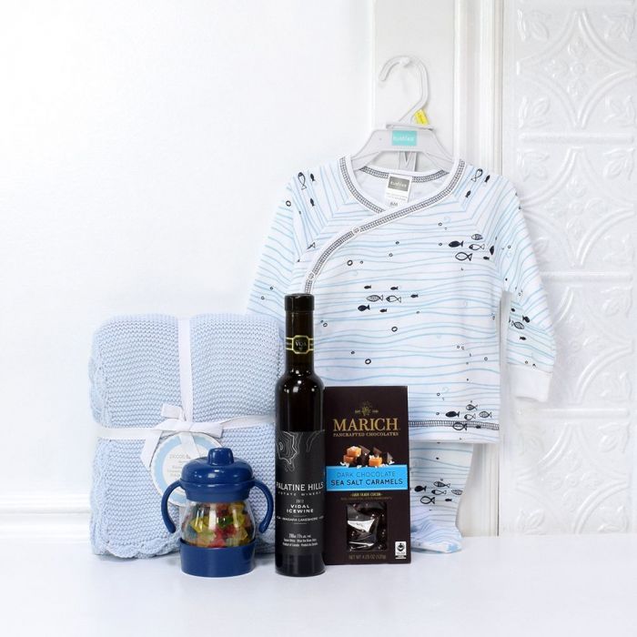 Mama's Baby Basket with Red Wine – how the gift is presented
