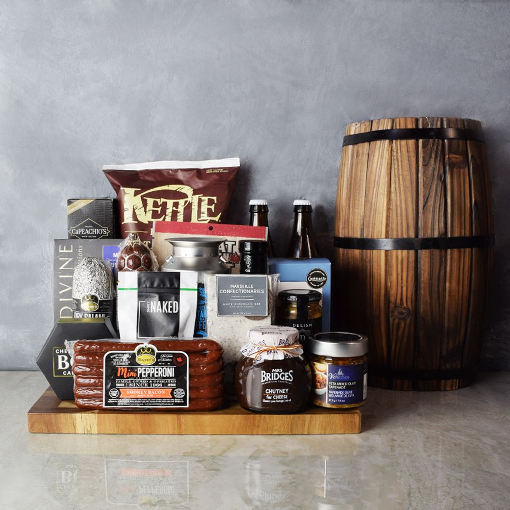 Meat &amp; Cheese for Two Gift Basket - Montreal Baskets - Montreal Delivery