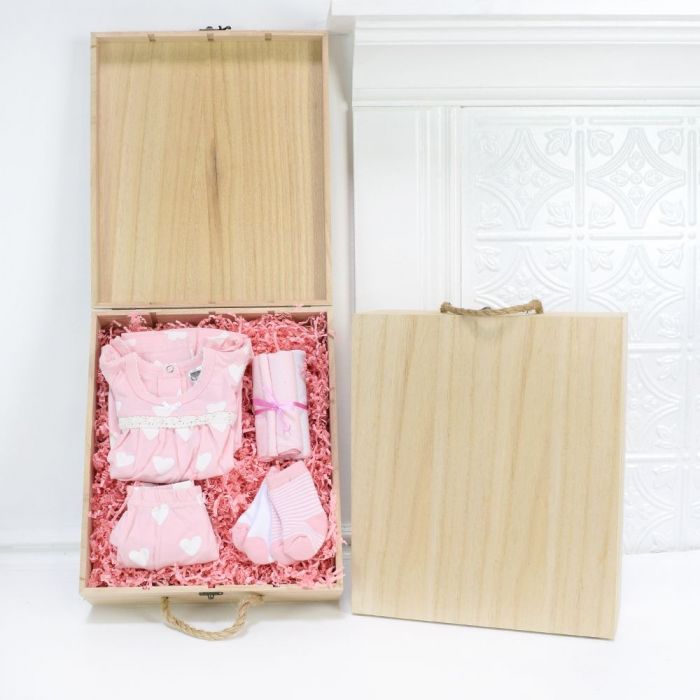 "Our Precious Angel Gift Crate" Baby Girl Clothes in a Crate from Montreal Baskets - Montreal Delivery