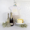 "Precious Baby Girl Champagne & Cake Set" Champagne with Baby Girl Cloth and a Cake from Montreal Baskets - Montreal Delivery