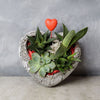 "Rock Garden Succulents of Love" Succulent Plants in Heart Shaped Rock from Montreal Baskets - Montreal Delivery