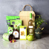 "Rosh Hashanah Wine Crate" Fresh Fruit, Maple Syrup, Cookies, Gourmet Chocolates, Old-fashioned Sour Candy, Chips, A Potted Plant, and A Bottle of Wine from Montreal Baskets - Montreal Delivery