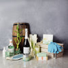 "Sandalwood & Eucalyptus Spa Gift Crate" Champagne with Skincare Products and Spa's Product from Montreal Baskets - Montreal Delivery