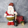 "Santa & Gourmet Chocolates with Champagne Gift Set" Champagne with Santa Decoration, and Gourmet Chocolates from Montreal Baskets - Montreal Delivery