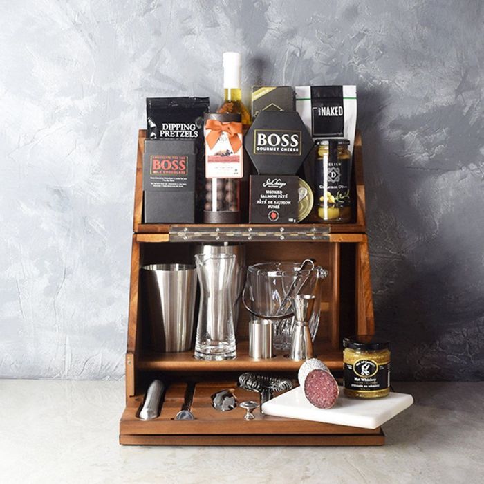 Impress someone special in your life who appreciates the finer things with the extraordinary Tabletop Bar Gift Set, Montreal delivery 