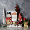 "Wonderful Christmas Gift Basket" Gourmet Food in Winter Themed Carboard Basket Montreal Baskets - Montreal Delivery