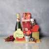 "York Festive Champagne Set" A bottle of Champagne and Christmas Gourmet Food Montreal Baskets - Montreal Delivery